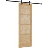  Klizna vrata Prirodna i crna 73 5 x 211 cm Masivna borovina | shoptok.hr