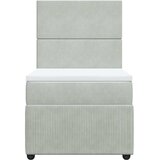Box spring krevet s madracem svjetlosivi 100x200 cm baršunasti | shoptok.hr