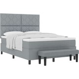 Box spring krevet s madracem i klupom svijetlosivi 140x200 cm tkanina | shoptok.hr