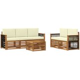  Set vanjskih sofa 6 kom. Prirodna i krem Čvrsto drvo akacije | shoptok.hr