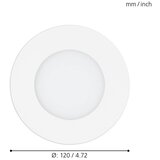 Eglo Fueva-a ugradbena led, 5w, prečnik 120, sa daljinskim dimabilna, bela | Eponuda.com