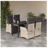 vidaXL 5-dijelni vrtni blagovaonski set od poliratana s jastucima sivi | shoptok.hr