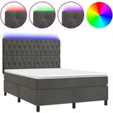 The Living Store Box spring postelja z vzmetnico LED temno siva 140x200 cm žamet - Box Spring Postelja, (21492587) | Shoptok.si
