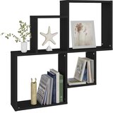  Kockaste zidne police crne 80 x 15 x 78,5 cm konstruirano drvo | Eponuda.com