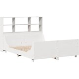 Krevet s regalom za knjige bez madraca bijeli 140x200cm od drva | Eponuda.com