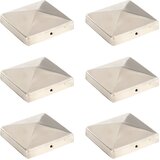  Piramidalni poklopci za stupove ograde 6 kom čelični 101x101 mm | shoptok.hr