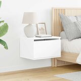  Zidni noćni ormarići s LED svjetlima 2 kom bijeli | shoptok.hr