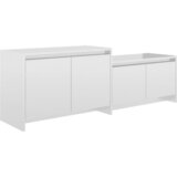 Maison Chic TV omarica - TV stojalo - Televizijska omarica visok sijaj bela 146,5x35x50 cm iverna plošča, (21698914) Cene
