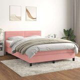  Box spring postelja z vzmetnico roza 140x190 cm žamet Cene