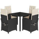  The Living Store Vrtna jedilna garnitura 5-delna z blazinami črn poli ratan - Vrtna Jedilna Garnitura, (21459746) | Shoptok.si