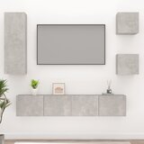  5-dijelni set TV ormarića siva betona konstruirano drvo | shoptok.hr