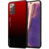 Cadorabo Ohišje je združljivo z Samsung Galaxy NOTE 20 in rdeča - črna - Dvobarvni zaščitni pokrov iz silikona TPU in hrbtna stran iz kaljenega stekla, (20860066) | Shoptok.si