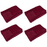 vidaXL Dežnik iz umetnega zajčjega krzna 4 pcs Bordeaux rdeča, (5000111895) | Shoptok.si