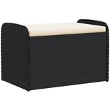 vidaXL Klop z blazino črna 80x51x52 cm poli ratan, (21047118) Cene