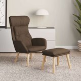  Stol za sproščanje s stolčkom za noge rjavo blago, (20957933) | Shoptok.si