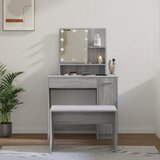 The Living Store Komplet toaletnih mizic z LED lučkami siva sonoma konstr. les - Komplet LED Toaletnih Mizic, (21671049) Cene