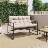  Vrtna klupa s jastukom smeđesivi 113 cm čelična | shoptok.hr