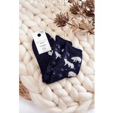 Aura.via Women's Wool Socks In Polar Bear Navy blue | Shoptok.si