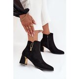 Boto Women's heeled ankle boots with gold details black Kalivra | Shoptok.si