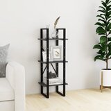 The Living Store Knjižna omara 3-nadstropna siva 40x30x105 cm trdna borovina - Knjižna Omara, (21431455) Cene