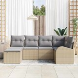  Set sofe 6 kom. Bež i svijetlo siva poliratan 234 x 124 x 85 cm | Shoptok.si