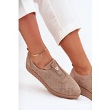 EVENTO Womens Platform Shoes Made Of Eco Suede Dark Beige Aviara | Shoptok.si
