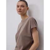 Reserved Majica kratkih rukava od mješavine modalnih vlakana - boja kave | shoptok.hr
