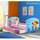  Otroška postelja ACMA z motivom, bočna roza + predal 160x80 cm 19 Superjunak | Shoptok.si