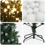  Umjetno božićno drvce s kuglicama 120 cm 150 LED lampica - 120 cm s LED žaruljama i bijelim kuglicama | shoptok.hr