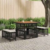  Komplet za jedilnico v vrtu 3 pcs Bež in smetanova poli ratan, (5000301209) | Shoptok.si