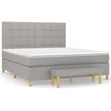 The Living Store Box spring postelja z vzmetnico svetlo siva 180x200 cm blago - Box Spring Postelja, (21503448) | Shoptok.si