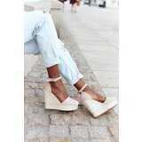 Boto Braided Wedge Sandals Beige Avocado | Shoptok.si