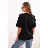 Polski Women's cotton blouse with Minimal print black | shoptok.hr