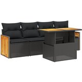  The Living Store Vrtna sedežna garnitura 5-delna z blazinami črn poli ratan - Vrtna Sedežna Garniture, (21461158) | Shoptok.si
