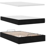  Otomanski krevet madracem i LED crna 120x190 cm tkanina | shoptok.hr