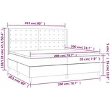  box spring s madracem LED tamnoplavi 200x200 cm baršun | shoptok.hr