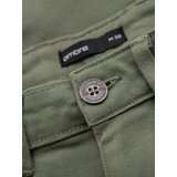 Ombre Men's classic denim shorts with rolled up leg - light olive | ePonuda.com