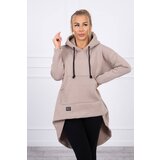 Kesi Reinforced sweatshirt with long back and hood beige | Shoptok.si