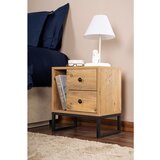 Hanah home noćni ormarić glimmer - atlantic pine, black atlantic pineblack nightstand