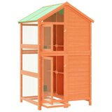 vidaXL Ptičja hišica rjava 97x81x152 cm trdna borovina | Shoptok.si