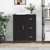 vidaXL Komoda črna 69,5x34x90 cm inženirski les Cene
