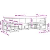  Set vanjskih sofa 7 kom. Bijela i krem Poliester Smeđa 308 x 126,5 x 73 cm | shoptok.hr