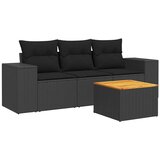  4-dijelni set vrtnih sofa od poliratana s jastucima crni | shoptok.hr