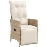Maison Chic Nastavljiv Vrtni Stoli - Stol za vrt z blazinami bež poli ratan JS20, (21878876) | Shoptok.si