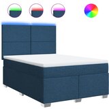 Maison Chic Box spring postelja - Vzmetna postelja z vzmetnico modra 140x200 cm blago SL18207, (21885061) | Shoptok.si