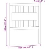  Posteljno vzglavje črno 80,5x4x100 cm trdna borovina, (20684885) | Shoptok.si