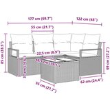  Set sofe 5 pcs Siva poliratan | shoptok.hr