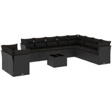 vidaXL 11-dijelni set vrtnih sofa od poliratana s jastucima crni | shoptok.hr