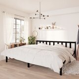 vidaXL Posteljni okvir črn iz trdne borovine 180x200 cm Super King | Shoptok.si