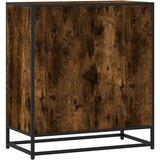 vidaXL Komoda dimljeni hrast 68x35x76 cm inženirski les in kovina | Shoptok.si